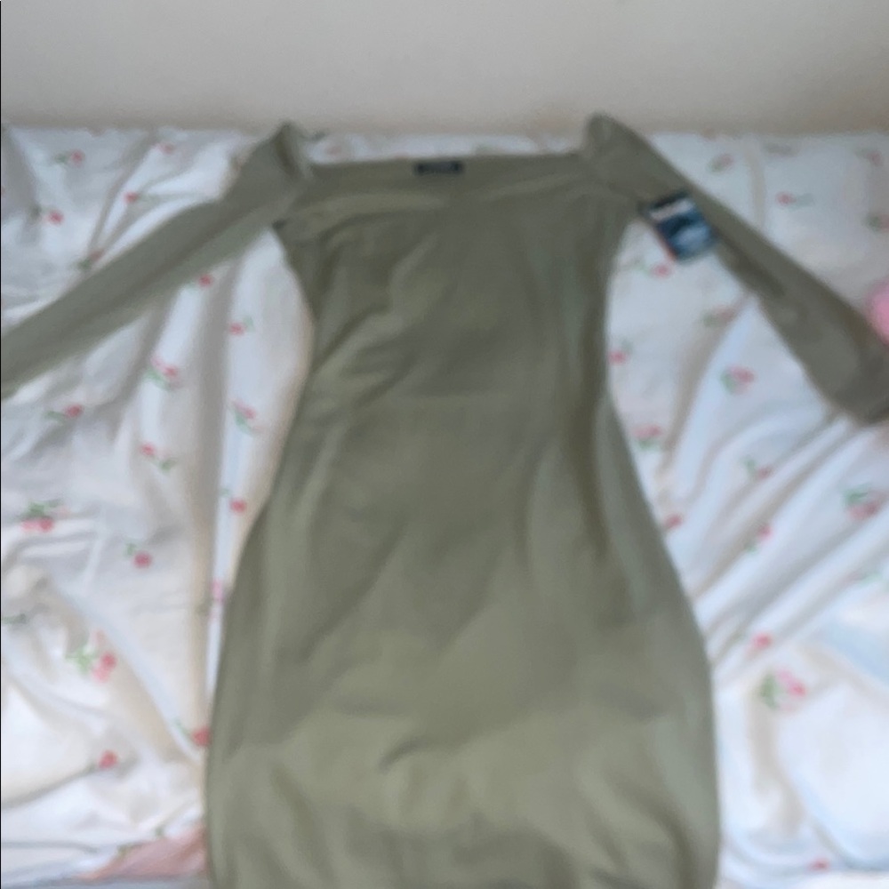 Elegant Olive Green Dress